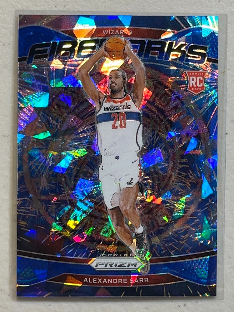 Alexandre Sarr 2024-25 Panini Prizm /125 Blue Ice Prizms Fireworks Rookie RC #25