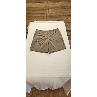 LL Bean Vista Camp Shorts Womens 16 Brown Hiking Outdoor Cargo Pockets Taupe