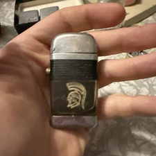 Vintage Scripto Vu-Lighter Roman Soldier Trojan Spartan Wearing Centurion Helmet