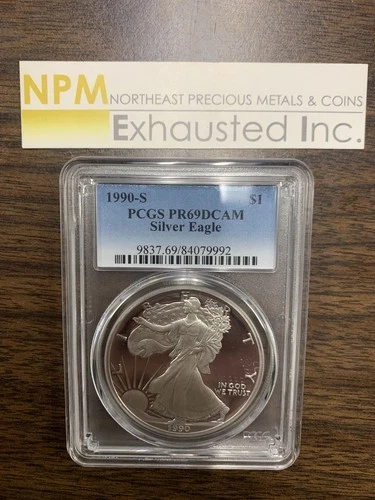 1990-S American Silver Eagle PR69 DCAM PCGS Blue Label