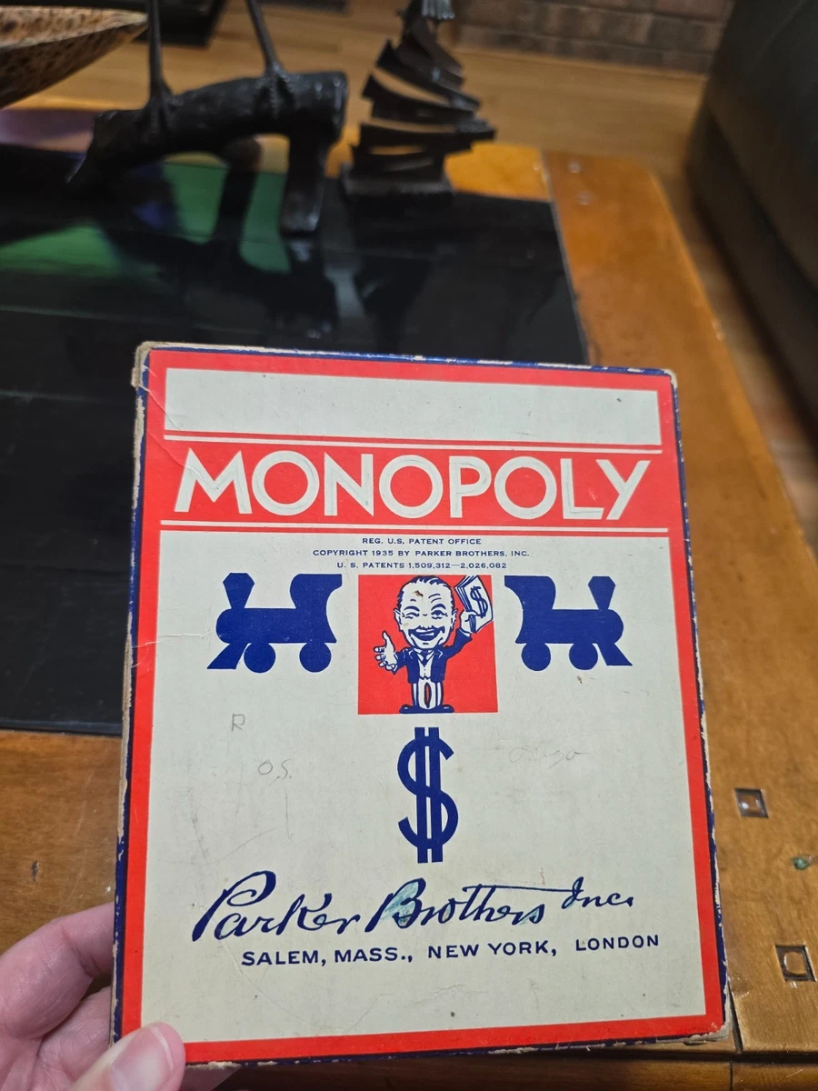 25+ Parker Brothers Monopoly 1935 Year Vintage Manufacture Board