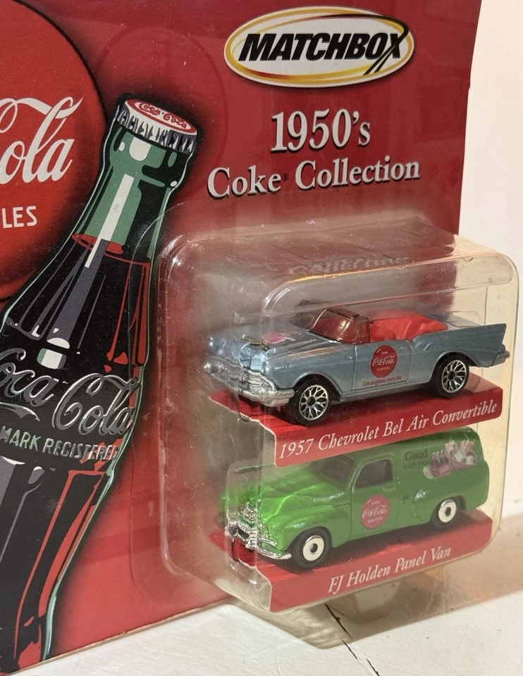 2001 Mattel. Matchbox Vtg Coca-Cola 1950's Collection. Convertible and Van. - Image 2 of 4