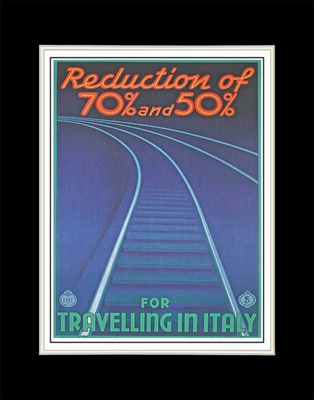 #ad 1935 Reduction of 70pros and 50pros for Travelling in Italy Matted to 11x14 $19.97