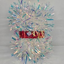 Holiday Time Premium Garland Tinsel Iridescent 6 Ft Christmas Party Decor