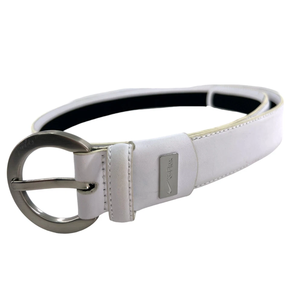 Nike Golf | S | Women's E.86 G-Flex Leather & Brushed Silver Buckle Harness Belt - Image 3 of 4
