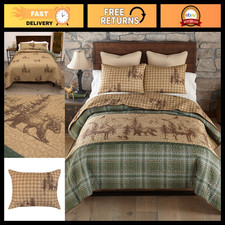 King Quilt Set, 104x96, Cozy Spruce Trail Design, Soft Bedding for Home Decor