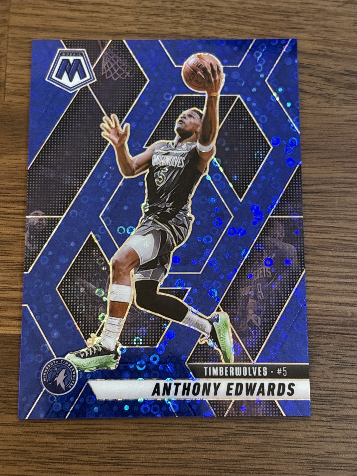 Anthony Edwards 2024-25 Panini Mosaic /85 Blue Disco Timberwolves #36