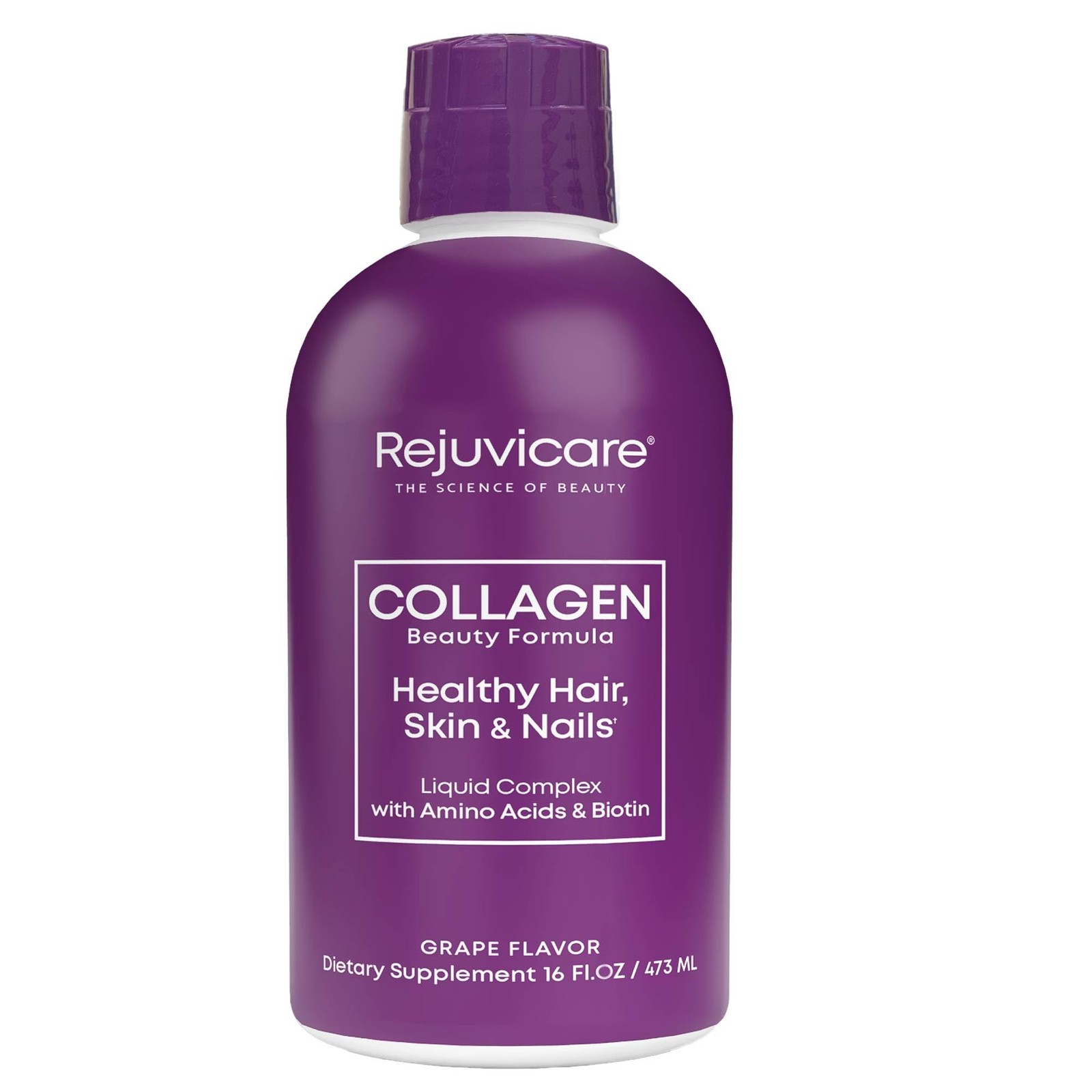 Rejuvicare Liquid Collagen Beauty Formula with Amino Acids, Protein and Biotin,