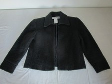 Adolfo Studio Petite Plush Cropped Wool Blend Lined Blazer Jacket Size 4P