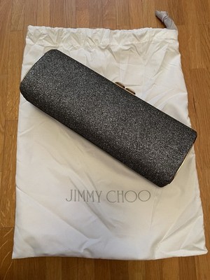 Jimmy Choo Clutch Paillette Silbergrau 