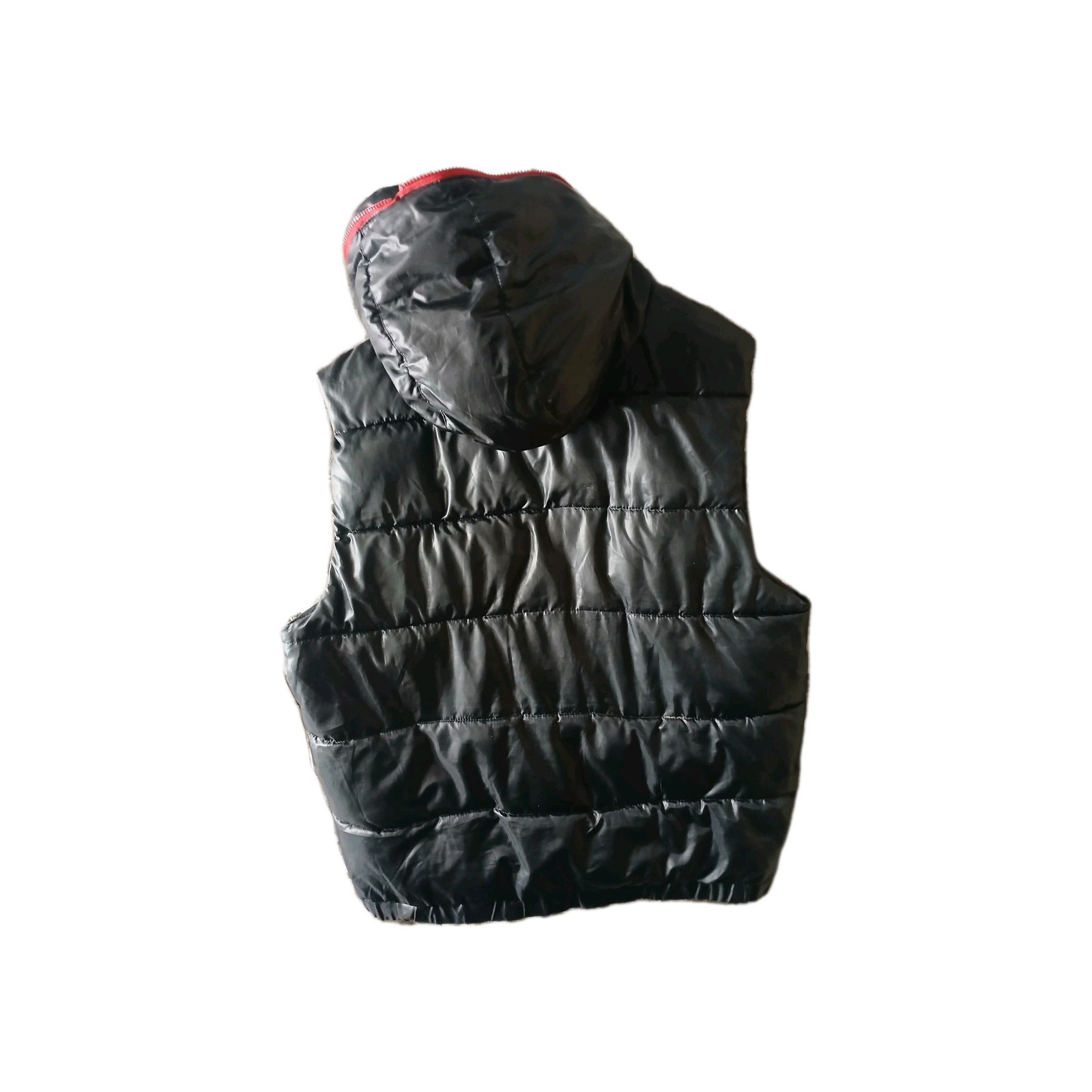 Akademiks Puffer Black Quilted Men’s  Full-Front Puffer Hoodie Vest US Size 3XL image 2