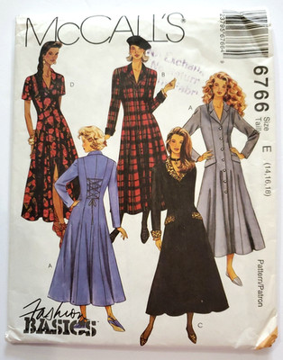 McCall's Pattern 6766 Cottagecore Style Dresses Misses' Size 14-18 Uncut Vintage