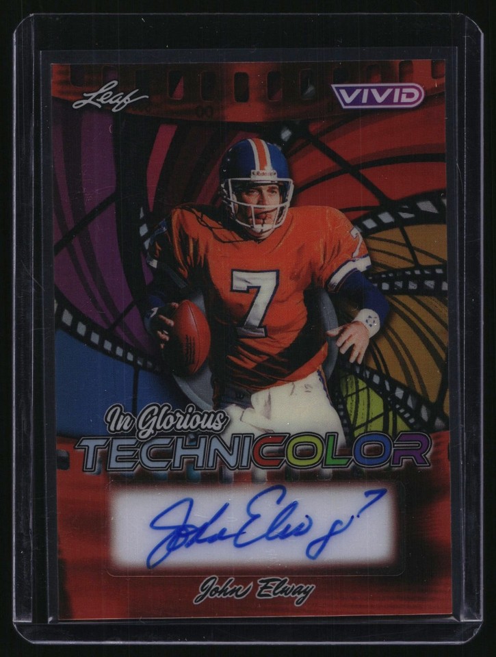 2025 Leaf Vivid In Glorious Technicolor Red #GA-JE2 John Elway Auto 1/2