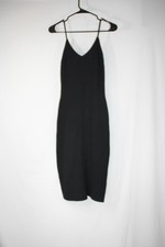 Abercrombie and Fitch NWT Seamless Rib Knit Midi Dress Knee Length Black Sz M