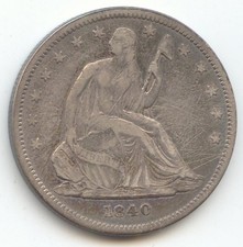 1840 Seated Liberty Half Dollar, VF-XF Details