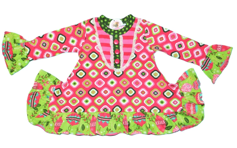 JELLY THE PUG NUEVO CON ETIQUETAS 4T JELLY BELLS Audaz y Brillante NAVIDAD VACACIONES TÚNICA Y LEGGING Foto 3 de 4