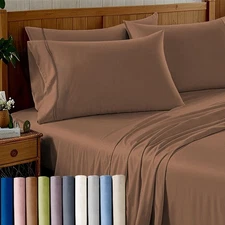 Bed Sheet Set 4/6 Piece Microfiber Soft 14 Inch Deep Pocket Easy Care All Season