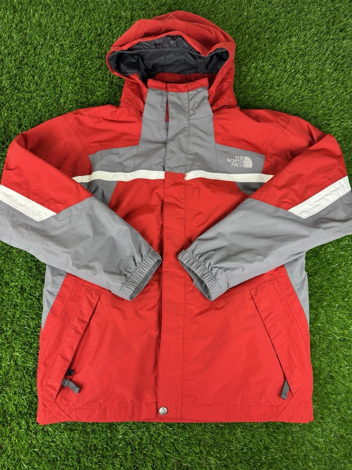 The North Face Red Windbreaker/Rain Jacket Boys Youth Size XL Hooded Hyvent