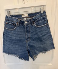 Abercrombie Fitch Curve Love The Dad Short High Rise Denim Shorts Size 29