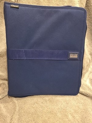 Vintage 1990s Mead Five Star Navy Blue 3 Ring First Gear Zipper Binder