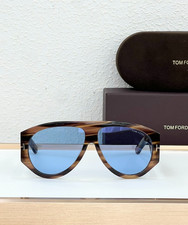 Tom Ford BRONSON FT 1044 Striped Brown/Blue Sunglasses