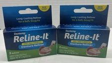 Dentemp Denture Reliner RELINE IT - 2 repairs / box  ( 2 boxes ) green NEW LOOK!