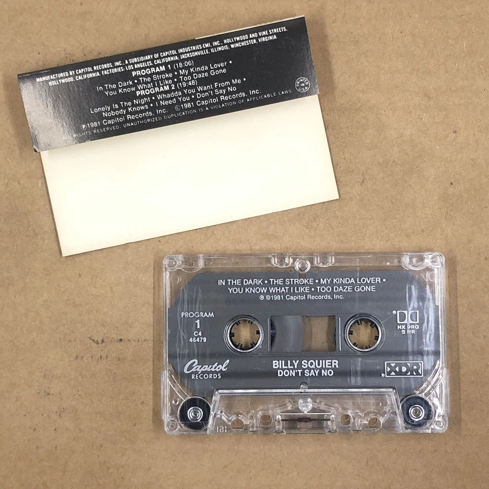 BILLY SQUIER Cassette Tape 80s Rock Glam DONT SAY NO THE STROKE IN THE DARK - Image 2 of 4