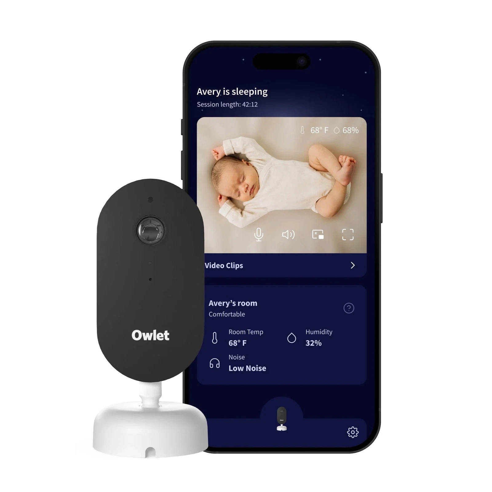 Dream Sight Smart Baby Monitor, 2K HD Video with Night Vision, Cry and Mot