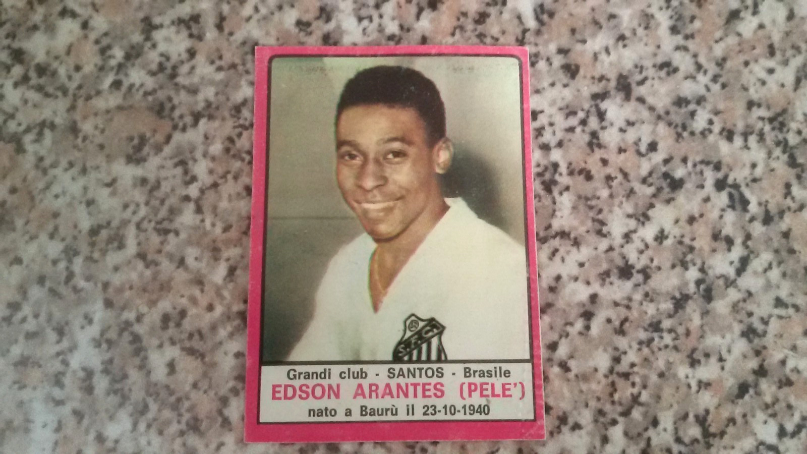 PELE' (SANTOS) ALBUM CALCIATORI PANINI 1967-68 1968 ORIGINALE OTTIMA RECUPERO
