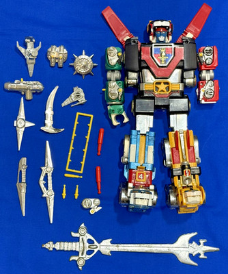 Voltron Set 5 Lions 1981 Taiwan Die-Cast GB-36 Near Complete Chrome Weapons