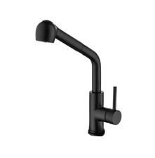 Matte Black Kitchen RV Sink Faucet Single Handle with Pull Out Sprayer Mixer Tap