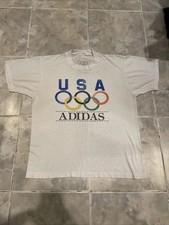 Vtg 1988 Adidas USA Olympic Games Single Stitch T-Shirt Trefoil Made in USA L