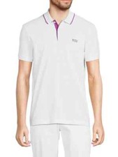 NWT HUGO BOSS Firenze Tipped Polo Short Sleeve Shirt - Natural
