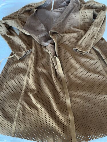 Gorgeous Women’s Brown Milestone Genuine Suede Leather Long Boho Jacket 14/16 L - Picture 21 of 24