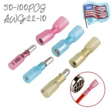 50-100x Heat Shrink Male Female Bullet Wire Connectors 22-10AWG Crimp Terminals