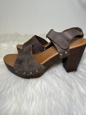 Mila Paoli Italian Distressed Brown Leather Crazy Horse Sandals US 7