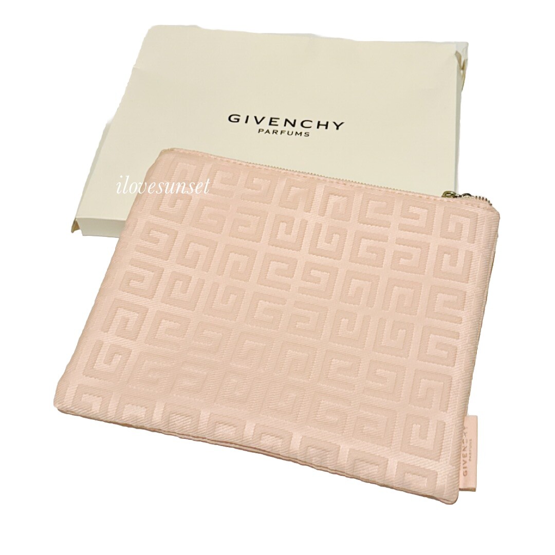 NIB {Givenchy Parfums} Monogram Flat Nude Pouch - Cosmetic Bag
