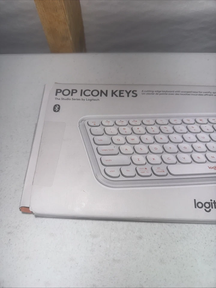 Logitech Pop Icon Keys Compact Wireless Keyboard, White/Orange 920-012935 - Image 2 of 4