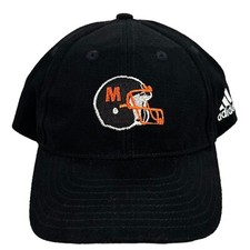 Vintage Adidas Boys  M  Football Helmet Logo Black Adjustable Strapback Hat