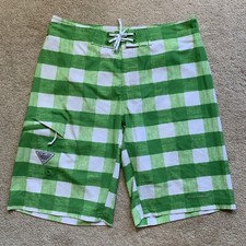 VGC Columbia PFG Omni-Shield 11 Stretch Boardshorts Shorts GREEN WHITE MSP 65