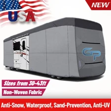 30-43 FT For Class A Motorhome Trailer Camper Waterproof RV Cover Storage Gray