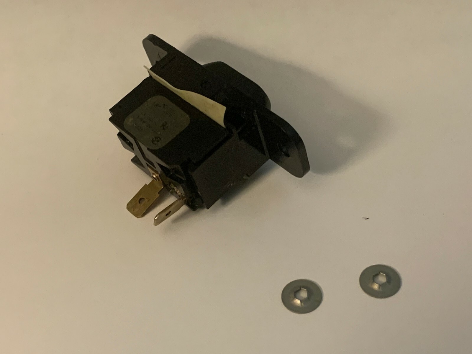 Jenn Air Fan Switch 2 Wire USED See Photos BLACK Rocker USED 2 Pushnuts