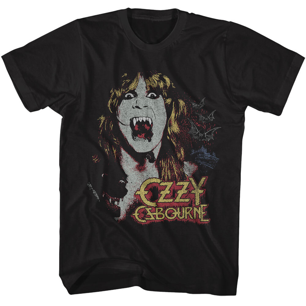 Ozzy Osbourne T-Shirt Men's Vampire Face Music Tour Heavy Metal