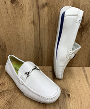 Franco Vanucci Mens Jeremy Loafers Slip On Shoes Faux Leather White Size 8.5