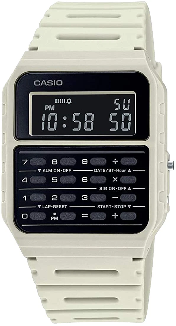 Casio 1980s White Calculator Watch CA53WF-8BC Alarm Stopwatch New 2020  Release 889232267517