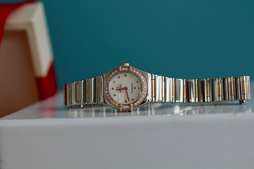 Omega Ladies Constellation 13657100 18kt Gold & Steel Diamond Dial 22.5MM Boxed - Picture 4 of 15