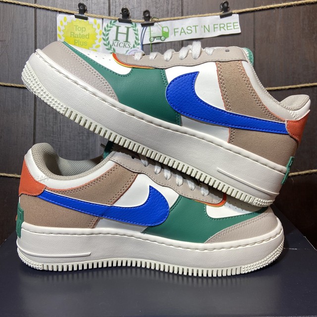 Size 8 - Nike Air Force 1 Shadow Sail Signal Blue Green for sale online | eBay