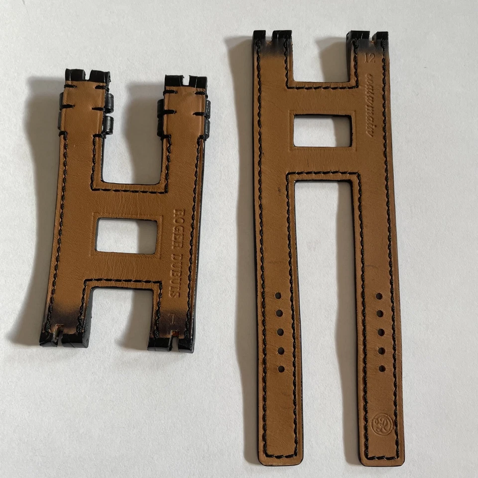 Auténtica correa de cuero Roger Dubuis negra tamaño L 12 mm Foto 3 de 4