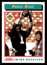 Patrick Rowe 1992 Score Rookie Card #476 Cleveland Browns