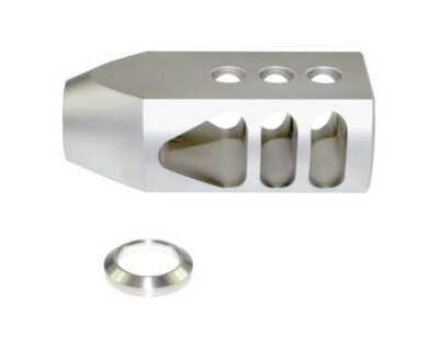 1/2x28 TPI Matte Stainless Steel Muzzle Brake Compensator For .22LR /556/223